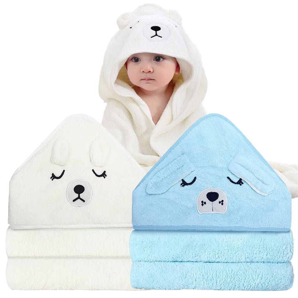 ROXANEPIG hooded towel with animal hood for gentle bath time and quick hair drying