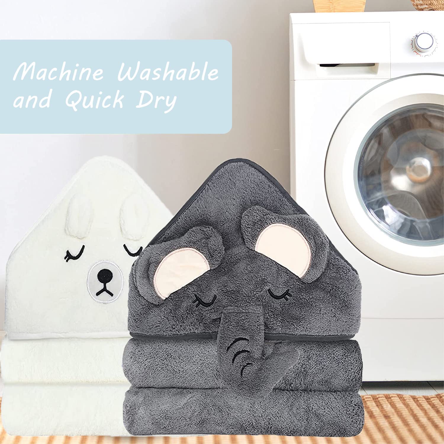 ROXANEPIG hooded towel care-durability; easy care for busy parents