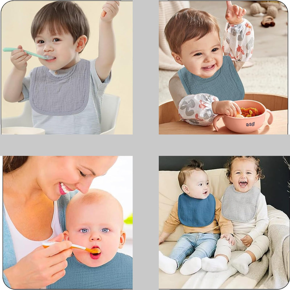 ROXANEPIG muslin baby bib care wash machine washable with laundry bag