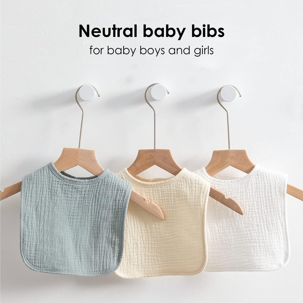 ROXANEPIG muslin baby bib colors pack six unisex designs for easy outfit matching
