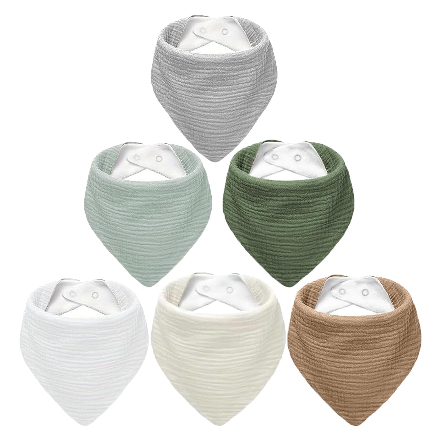 ROXANEPIG muslin baby bib front view with soft cotton feel and gentle drool absorption
