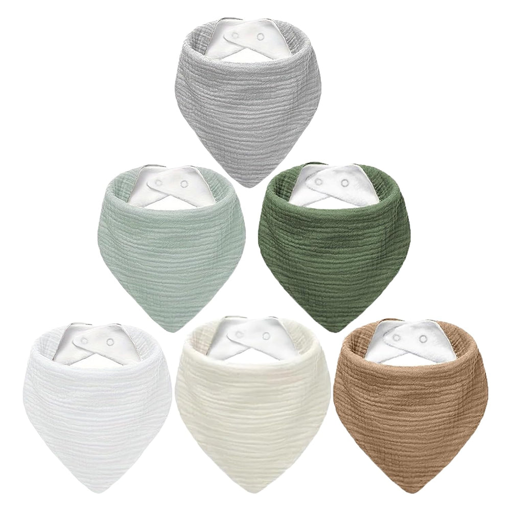 ROXANEPIG muslin baby bib front view with soft cotton feel and gentle drool absorption