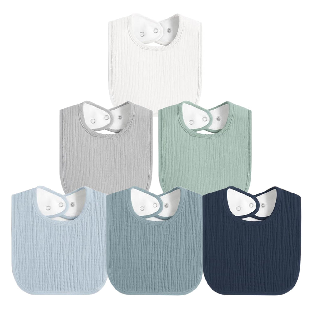 ROXANEPIG muslin baby bib front view absorbent drool protection for teething days