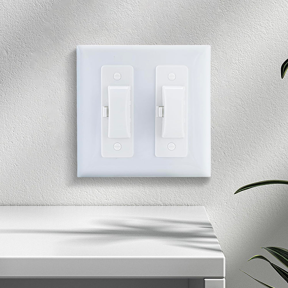 Roxiuc Switch Cover Guard front view highlighting clear design blending with decor.