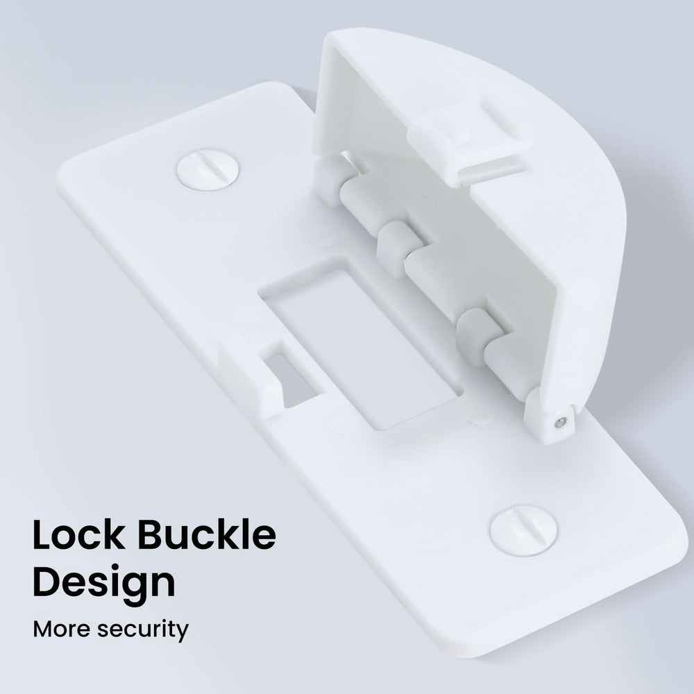 Roxiuc Switch Cover Guard in use protecting a living room light from curious fingers.