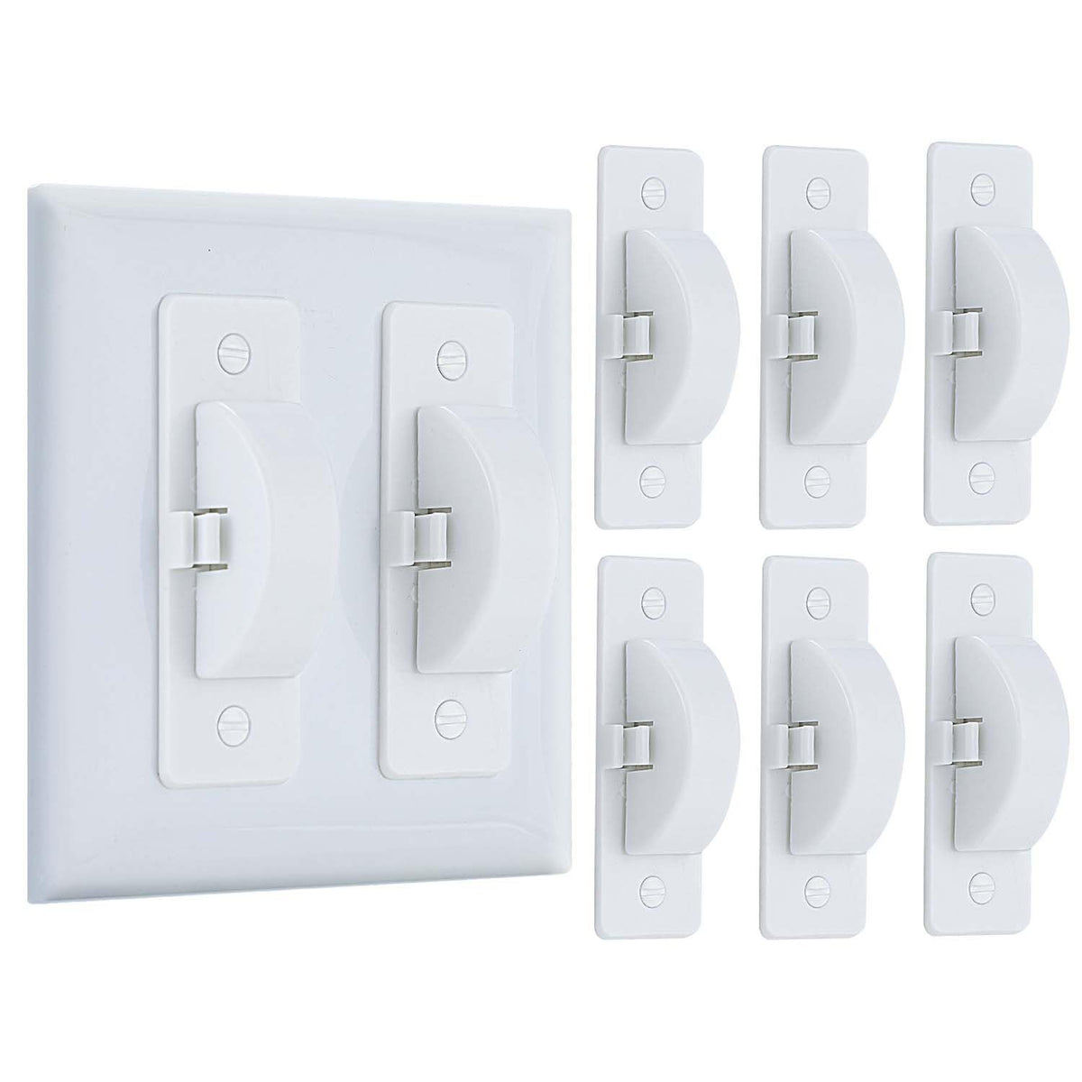 Roxiuc Switch Cover Guard white 6pc pack ready to safeguard outlets.