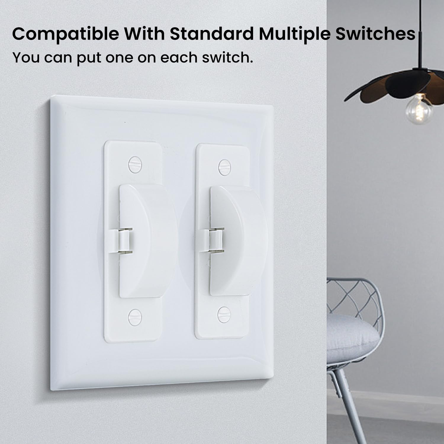 Roxiuc switch guard package highlights screws included for quick, user-friendly setup.