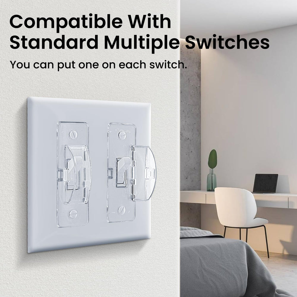 Roxiuc Switch Guard screwed-on cover includes screws for quick, secure installation.