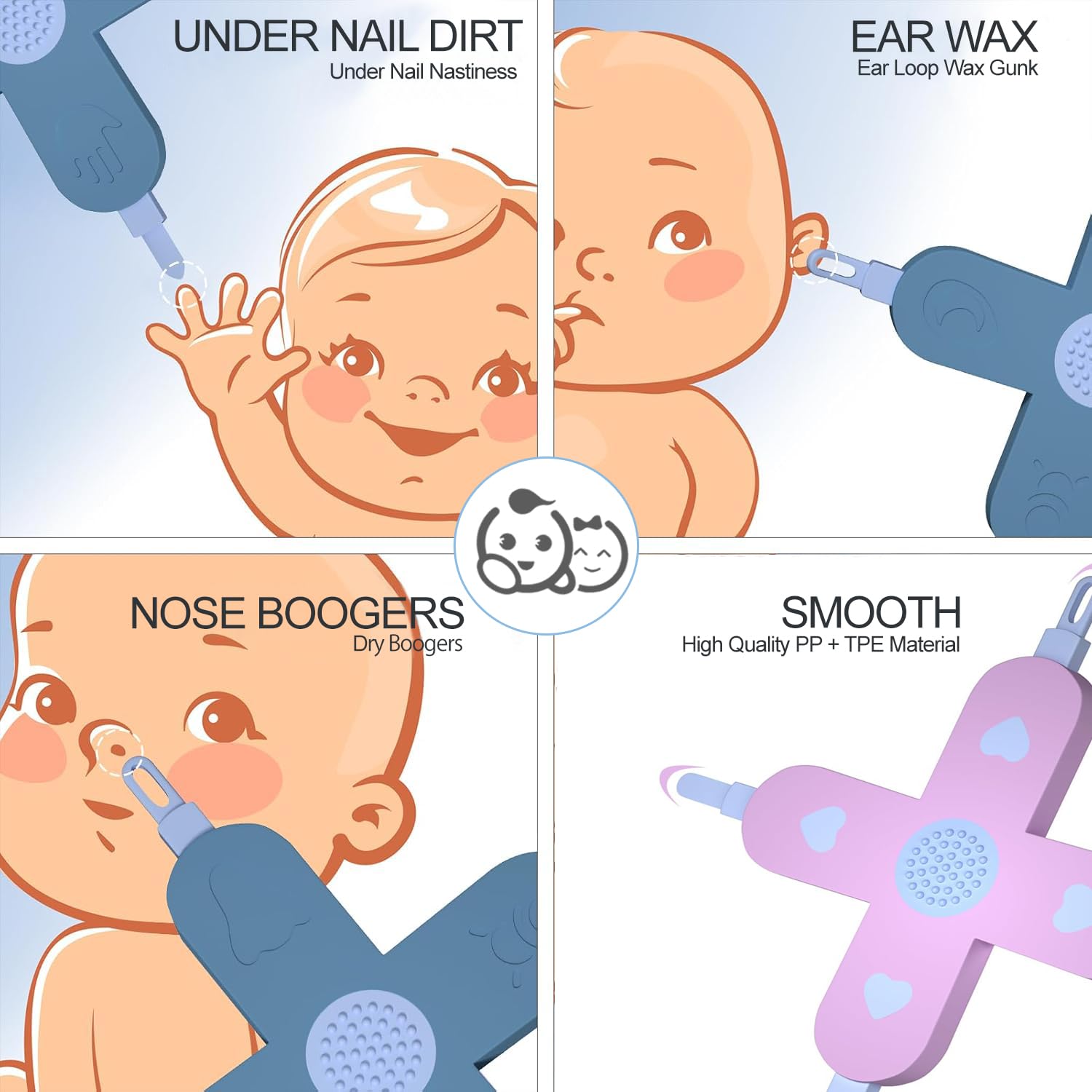 Royal Angels safe-comfort tip design ensures gentle cleaning around small noses