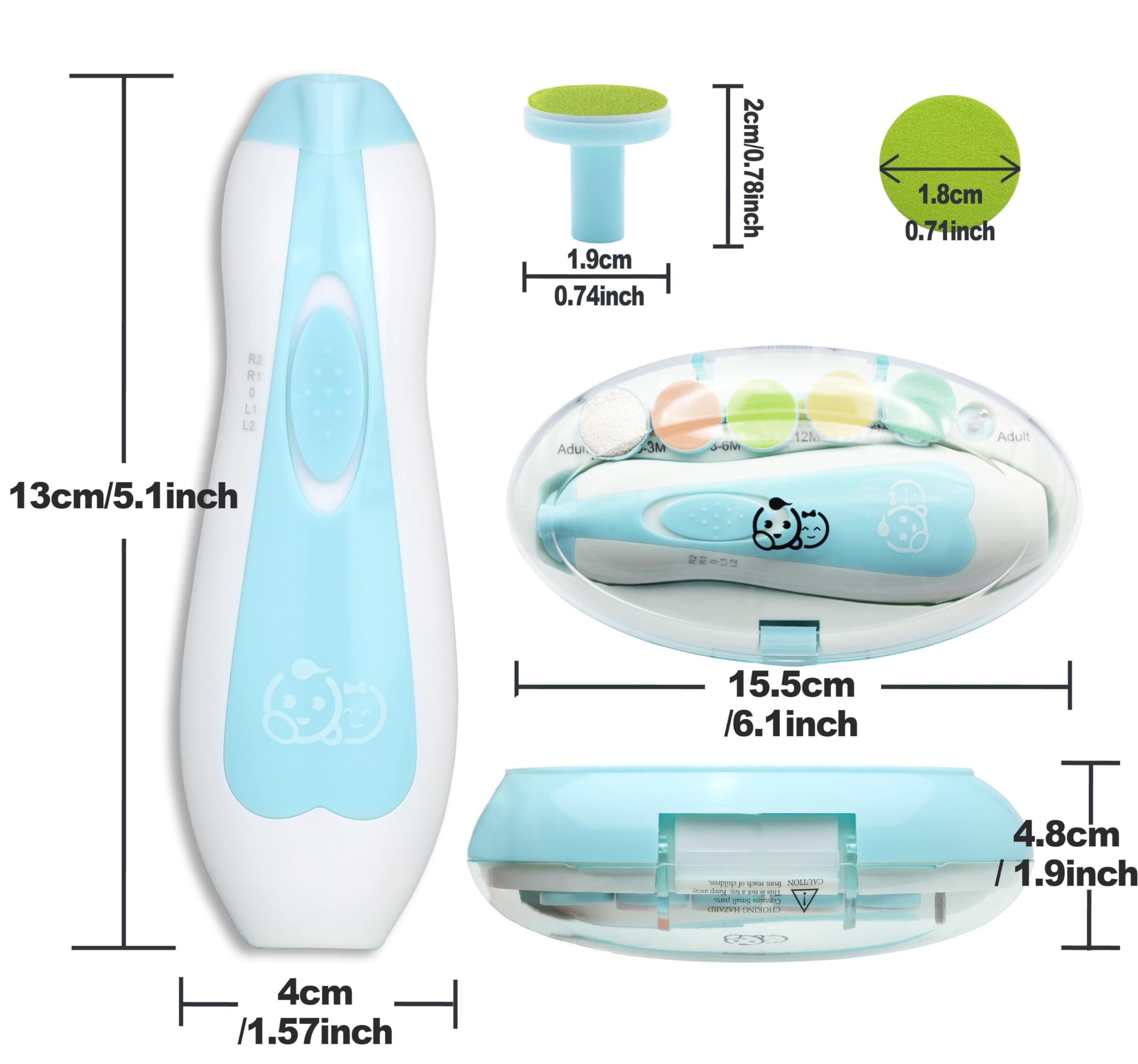 Royal Angels speed-control button for customized nail filing and precision