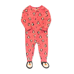 Royal Boys pink sleepwear feet-coverage demonstrates secure non-slip footed design.
