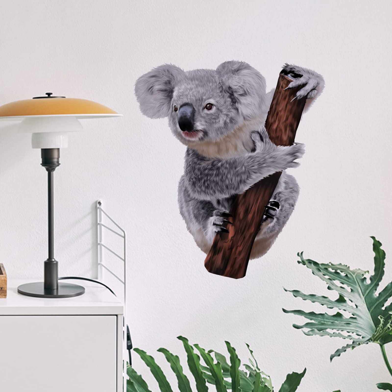 RoyoLam lifelike koala on tree wall decal brightens a kid's room and nursery.