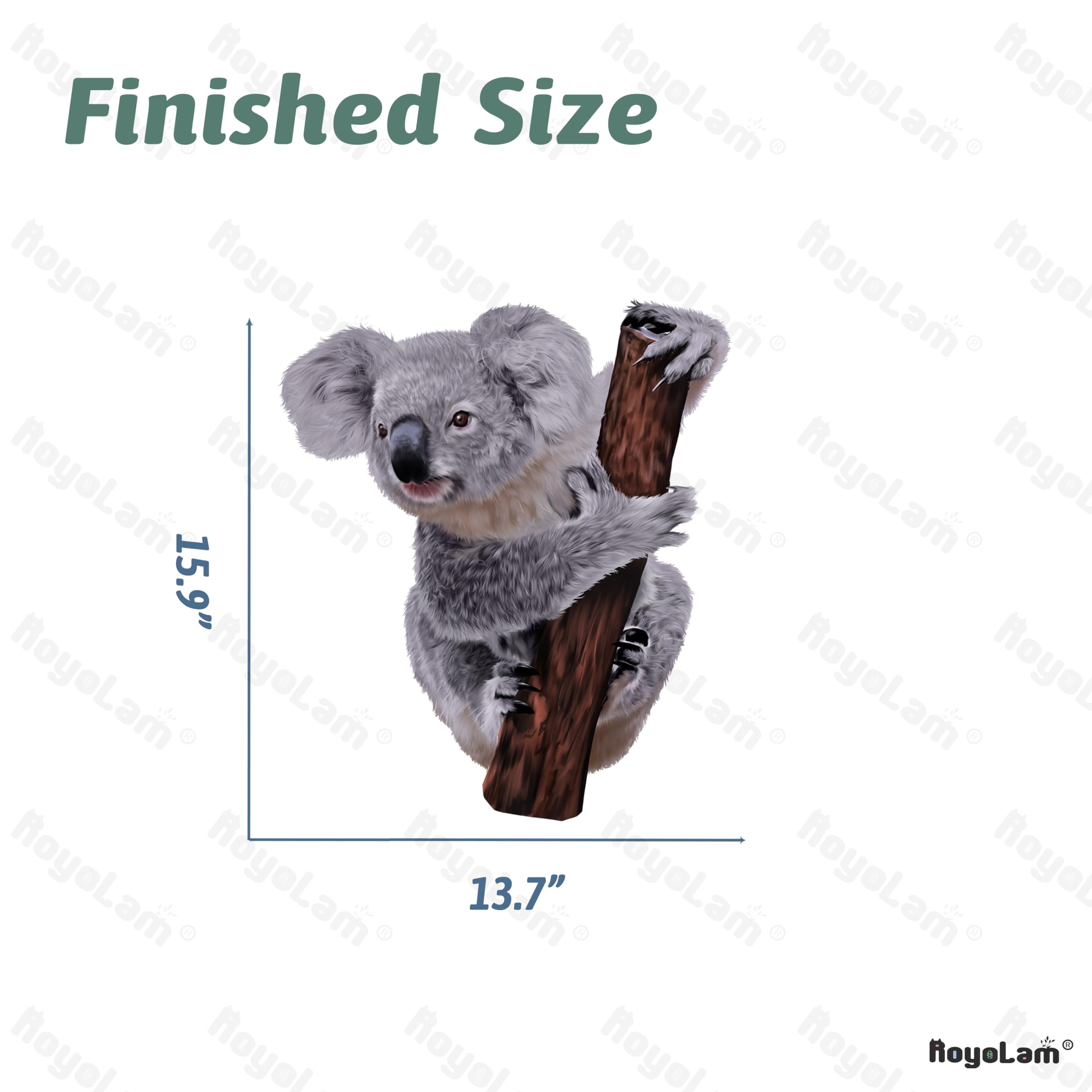 RoyoLam sheet-sized koala decal designed for smooth walls and simple application.