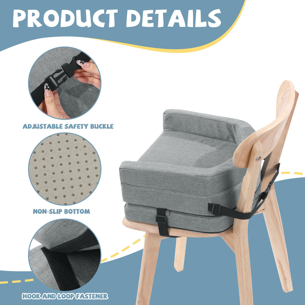 ROYALAY booster seat anti-slip bottom prevents shifting on dining chairs