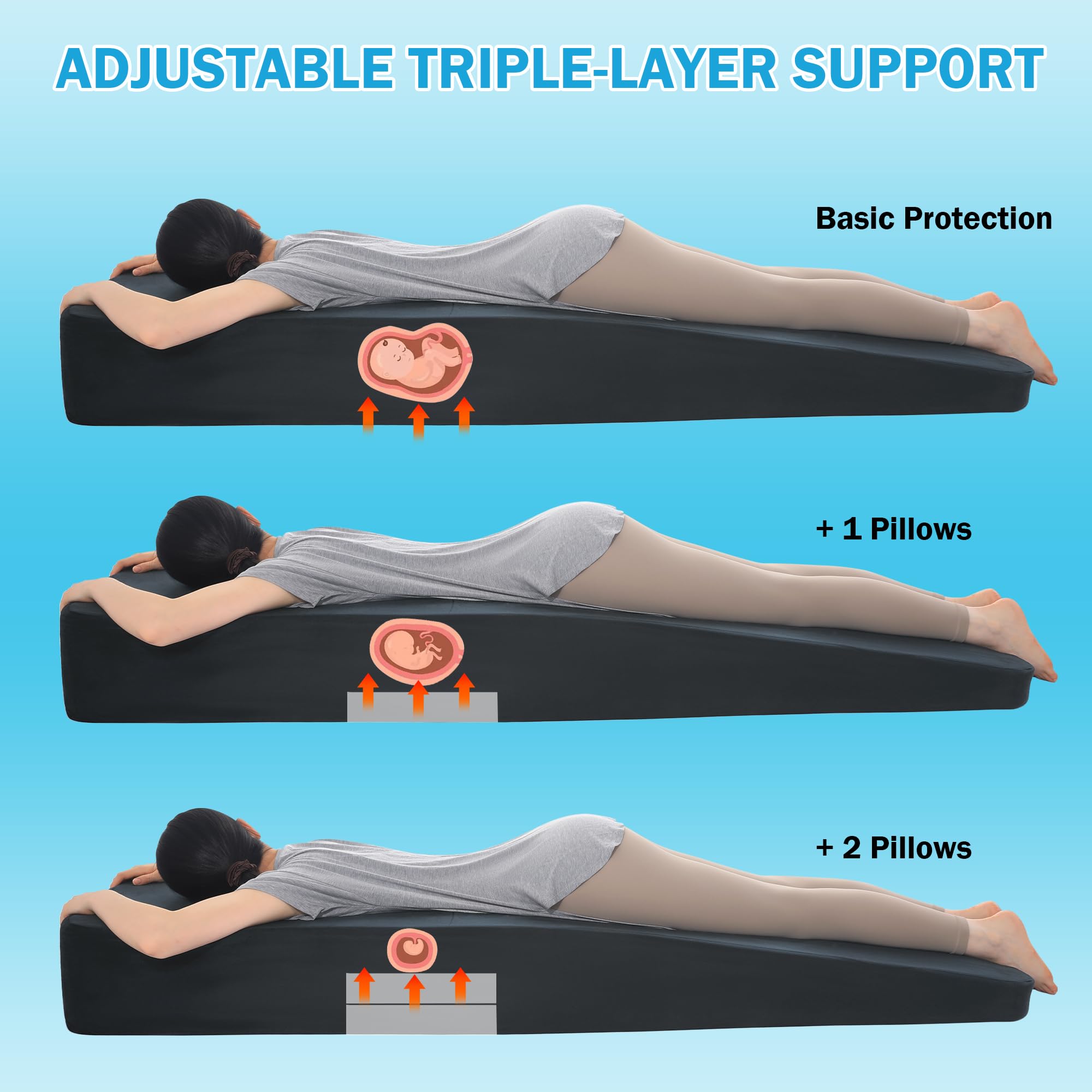 ROYALAY memory foam core provides soft touch with strong support.