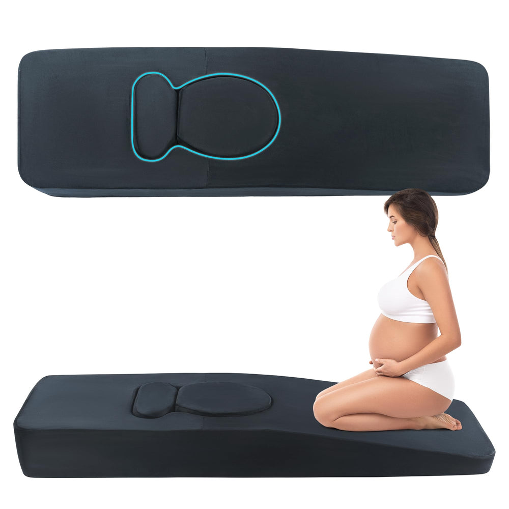ROYALAY pregnancy pillow with belly hole supports stomach sleepers for comfortable rest.