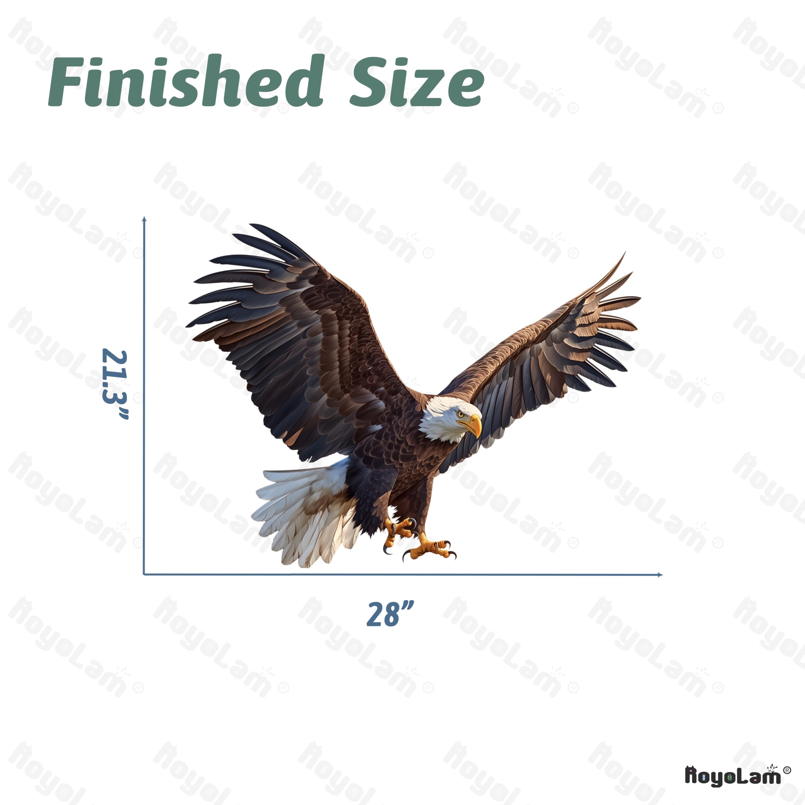 RoyoLam eagle decal on refrigerator adds a playful focal point during daily routines.