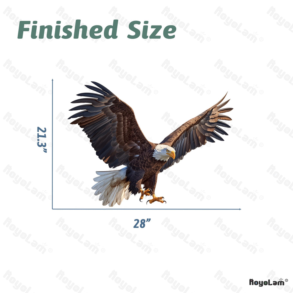 RoyoLam eagle decal on refrigerator adds a playful focal point during daily routines.