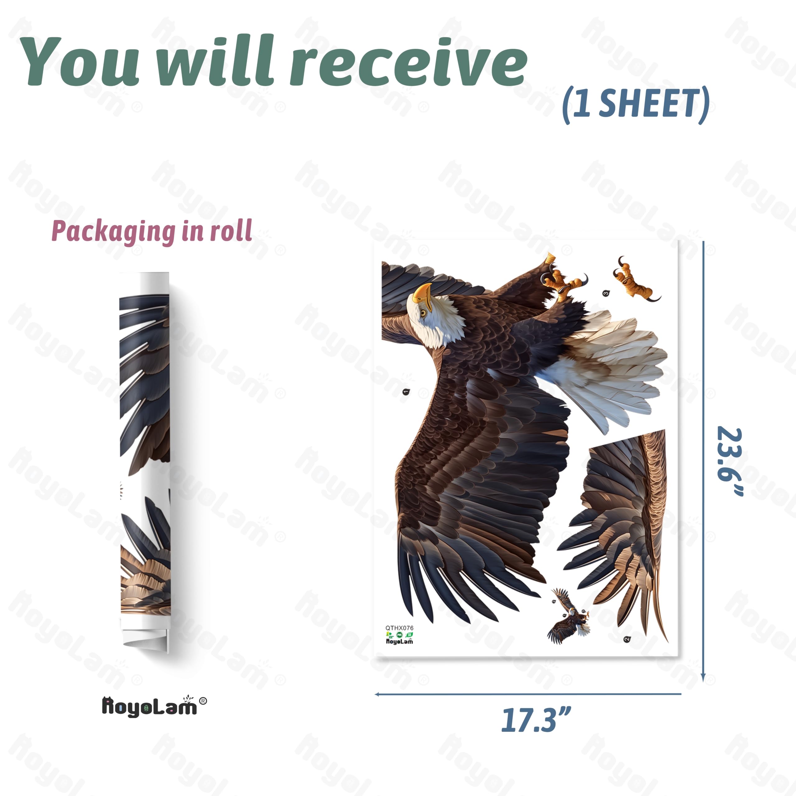 RoyoLam eagle wall sticker in a kid's bedroom offers removable, mood-brightening decor.