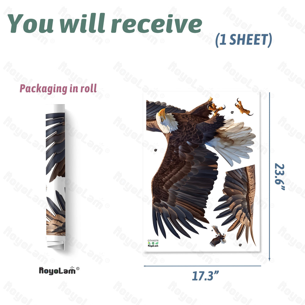 RoyoLam eagle wall sticker in a kid's bedroom offers removable, mood-brightening decor.