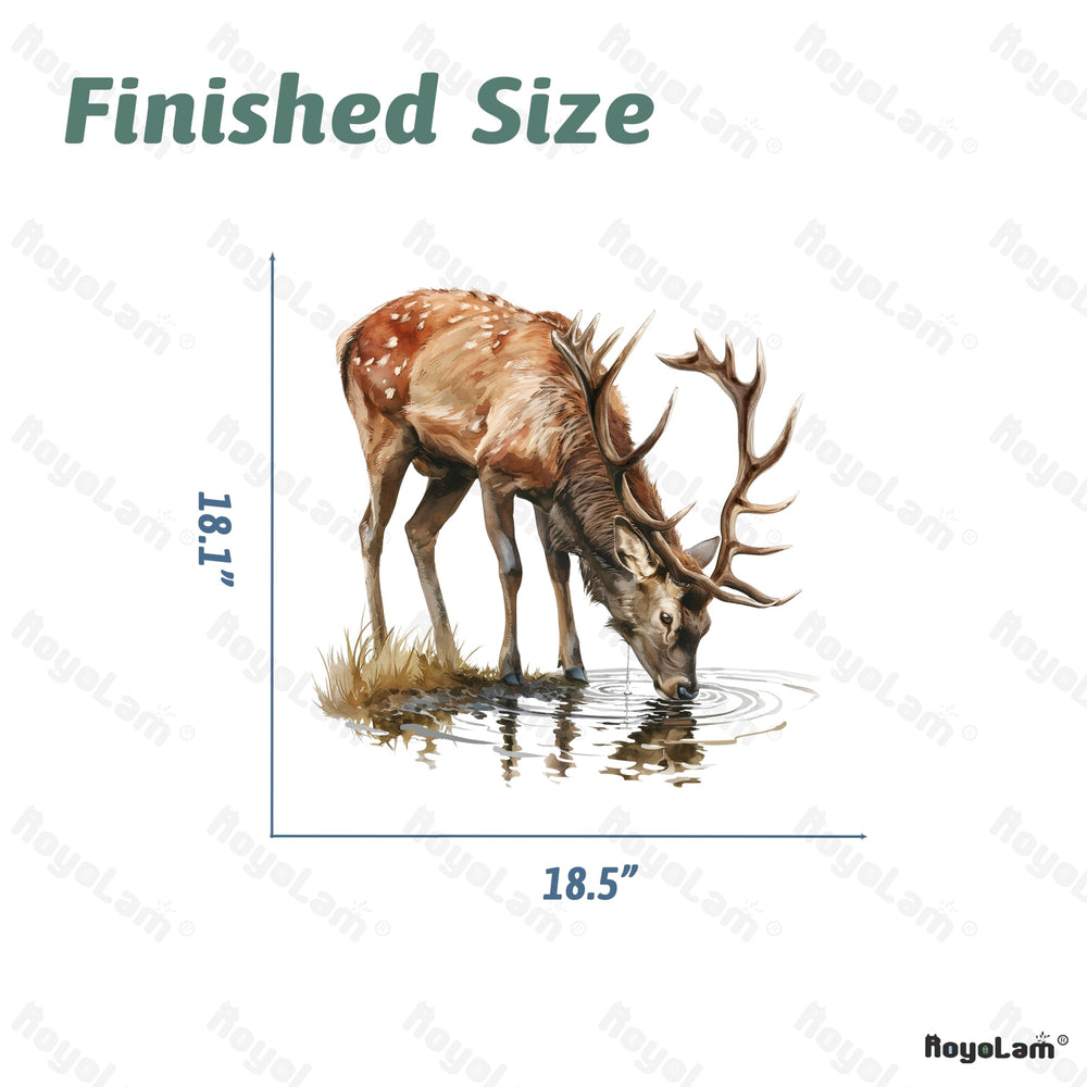 RoyoLam deer wall sticker packaging includes one sheet ready to apply.