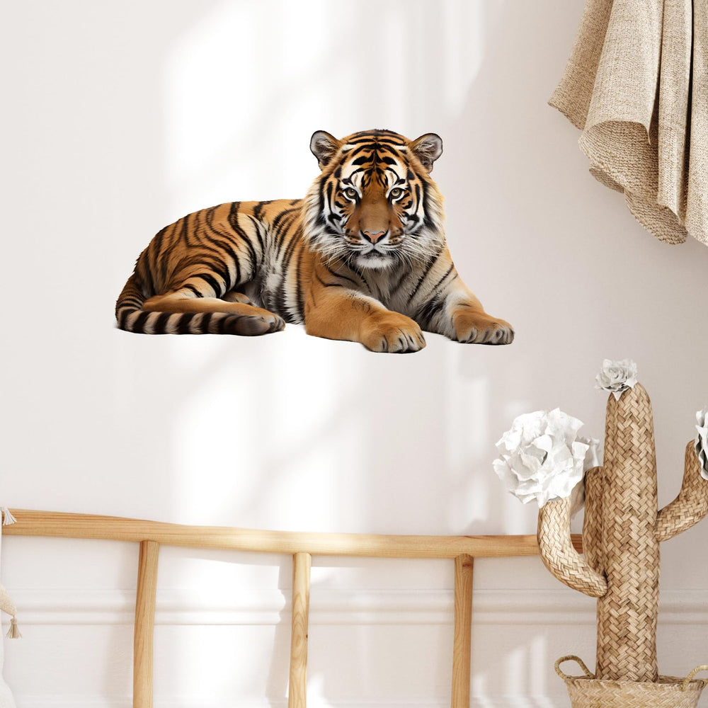 RoyoLam lifelike lying tiger decal easy peel and stick walls