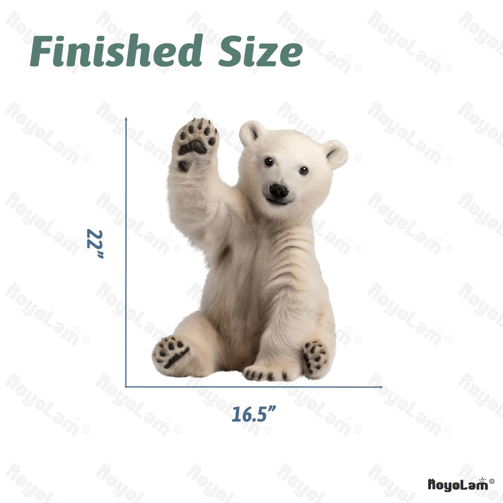 RoyoLam Hello Polar Bear applied close-up on a smooth surface showing removal capability.