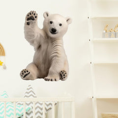 RoyoLam polar bear wall decal close-up shows waterproof, removable vinyl finish.