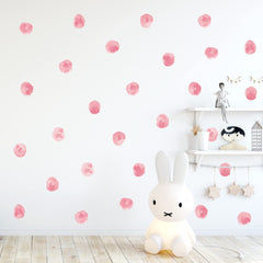 RoyoLam watercolor polka dots wall stickers brighten living rooms with cheerful accents.