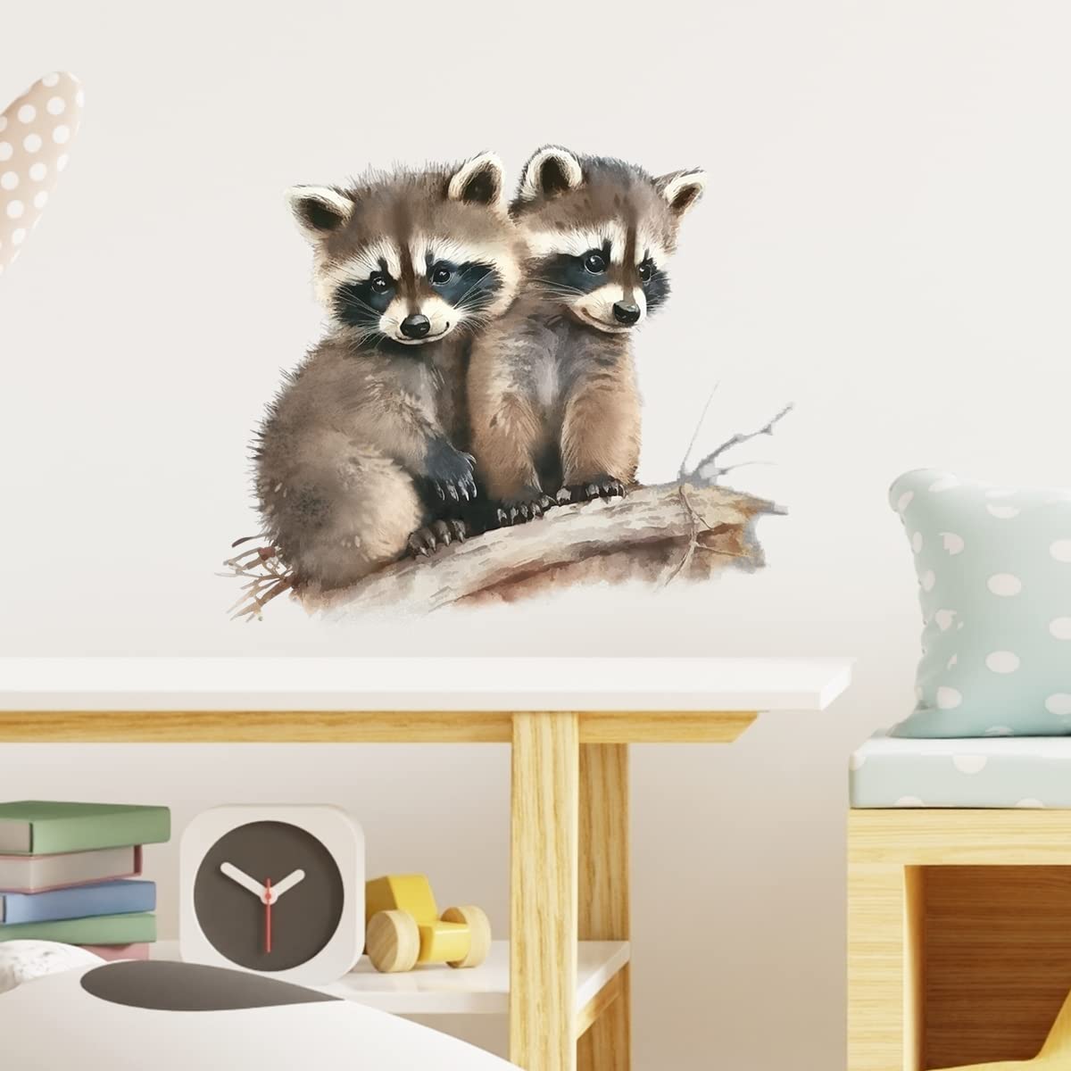 RoyoLam finished-size 43x37 cm raccoon wall sticker ready to transform a room