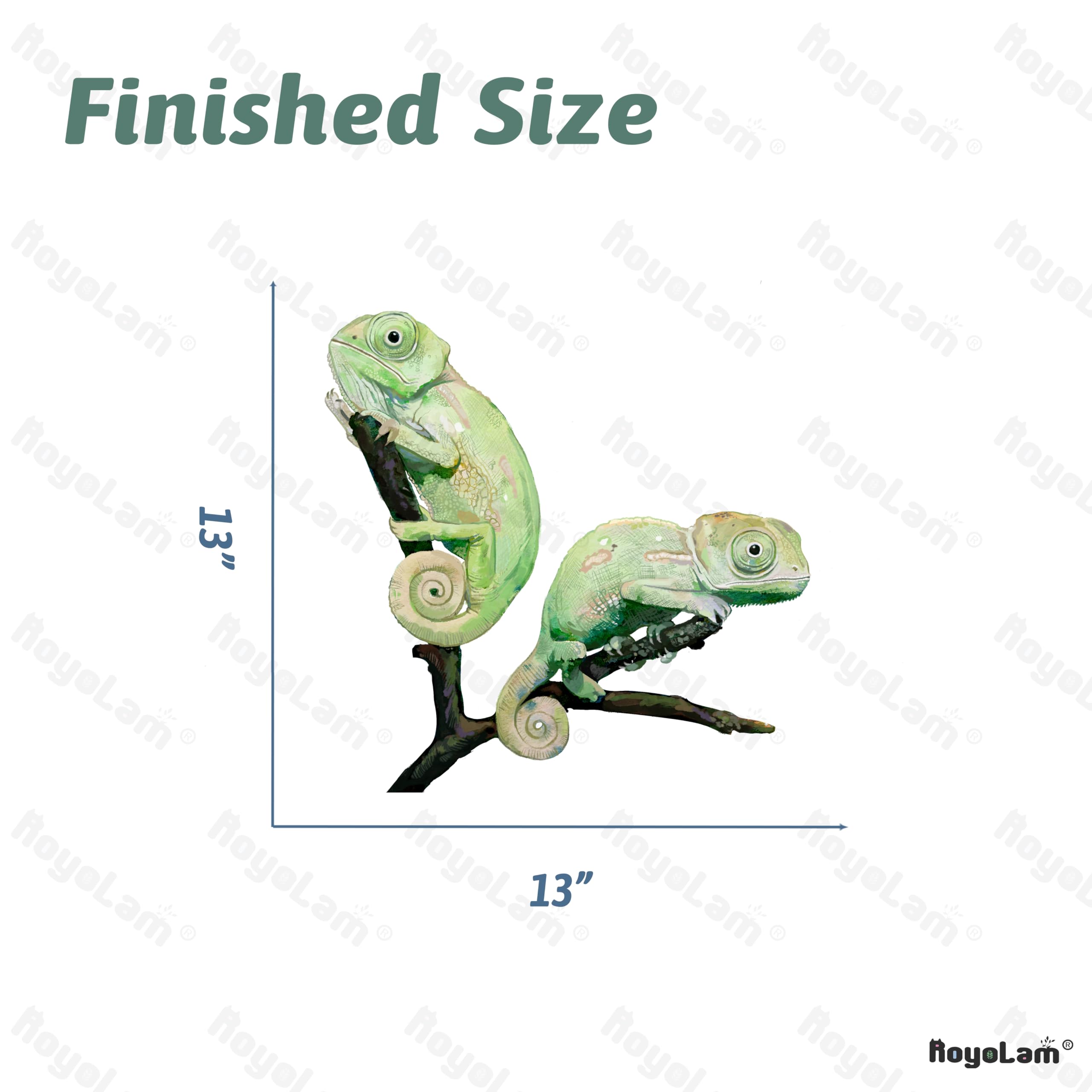 RoyoLam chameleons wall decal on window or cabinet for quick refresh