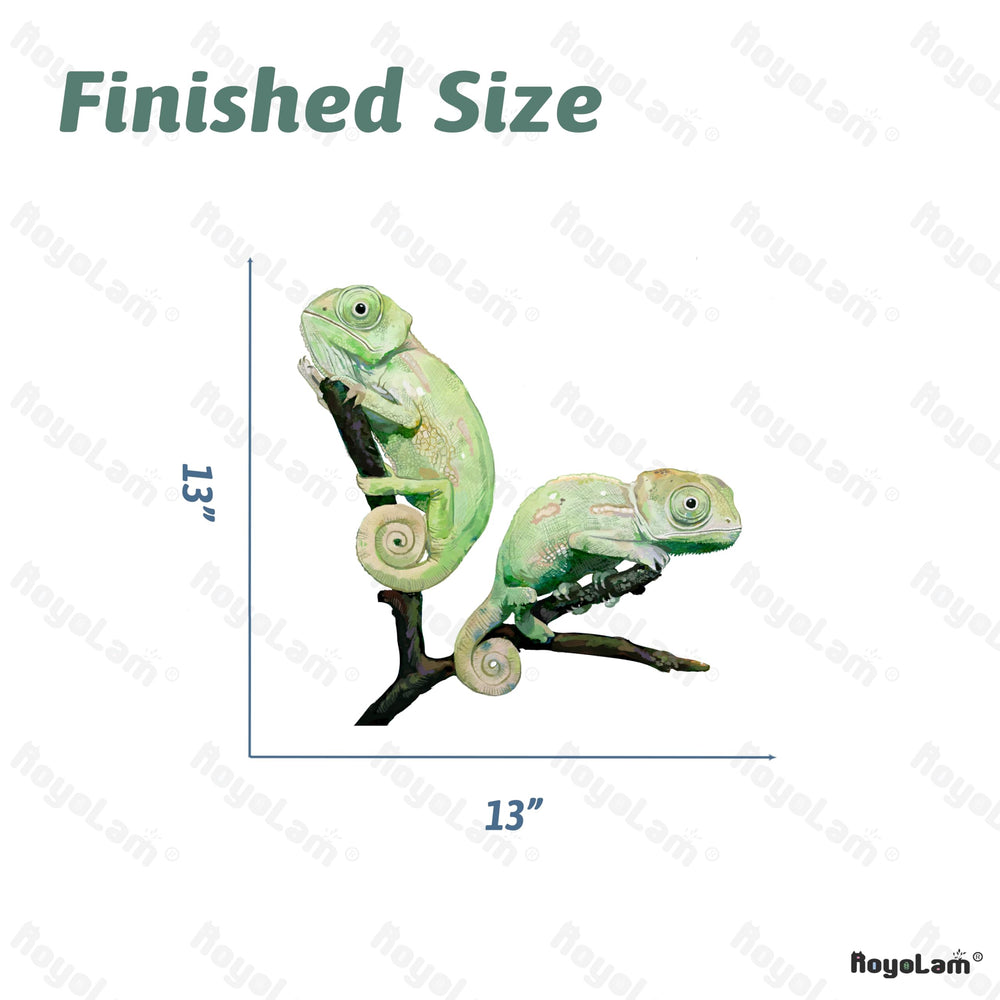 RoyoLam chameleons wall decal on window or cabinet for quick refresh