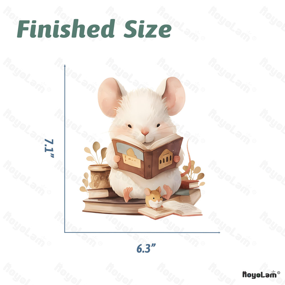 RoyoLam classroom-decor mouse reading decal livens libraries and learning corners.