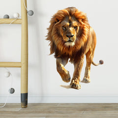RoyoLam Cool Walking Lion wall decal sheet creates a bold nursery focal point.