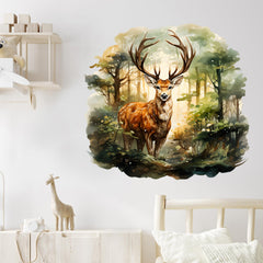 RoyoLam deer forest wall decal stag design adds playful woodland vibe
