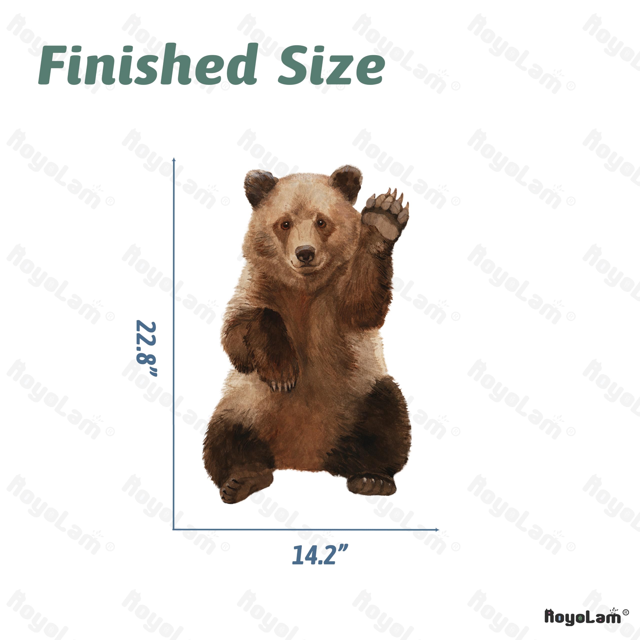 RoyoLam Hello Bear waterproof vinyl for durable decor in bathrooms.