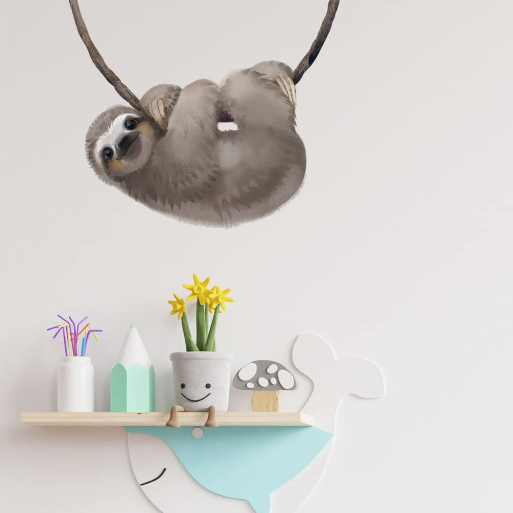 RoyoLam Little Sloth wall decal vibrant colors enhance kids room ambiance