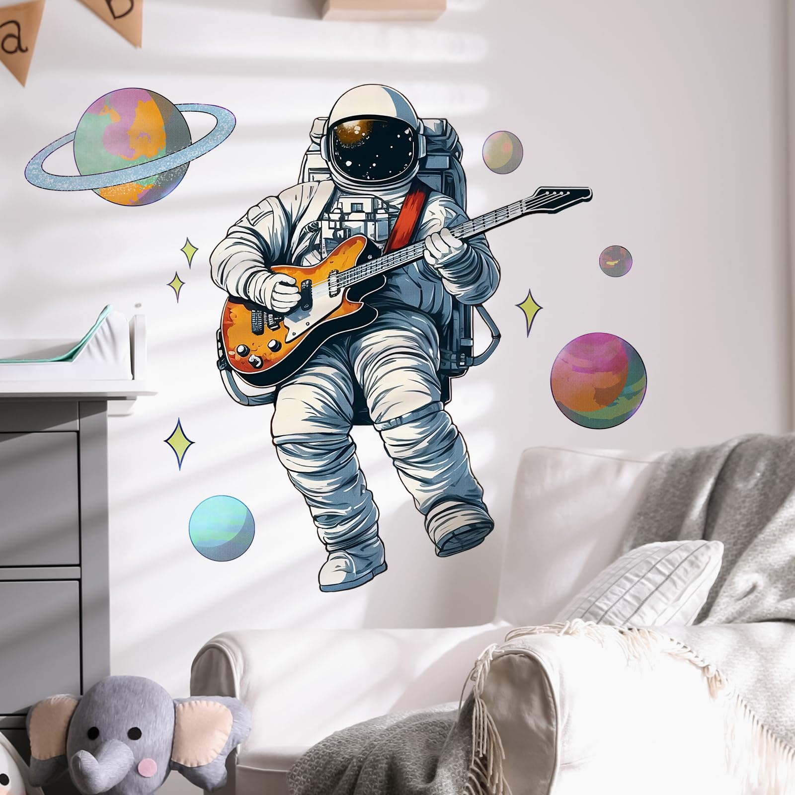 RoyoLam Minstrel astronaut wall sticker featuring astronaut for playful nursery decor.