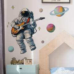 RoyoLam Minstrel wall sticker with guitar focus adds musical charm to kid's room.