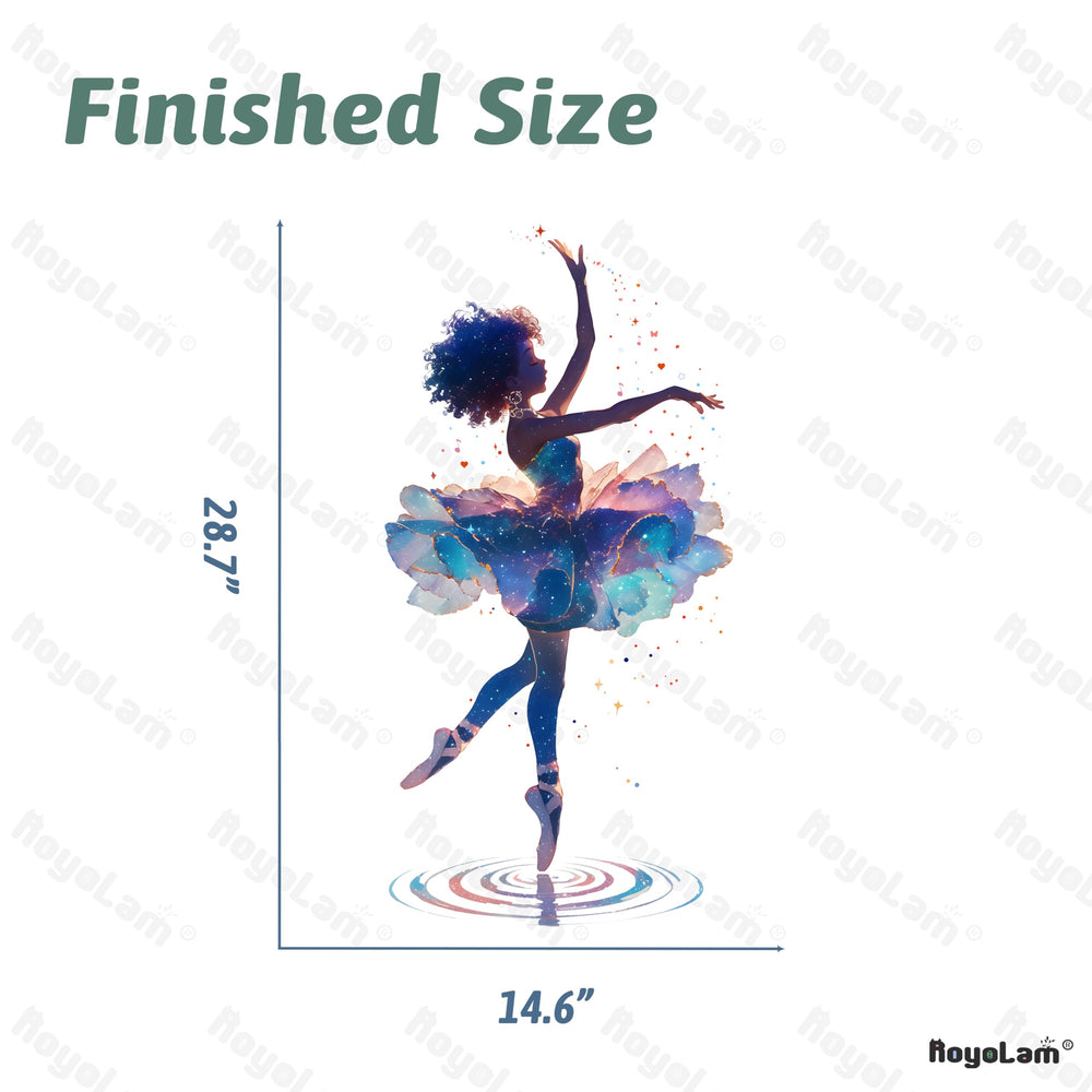 Royolam nursery playroom décor ballet girl decal, waterproof and fade-resistant for longevity.