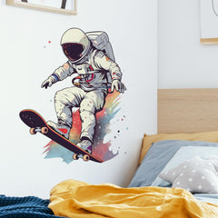 Royolam skater astronaut wall sticker ideal for nursery decor updates.