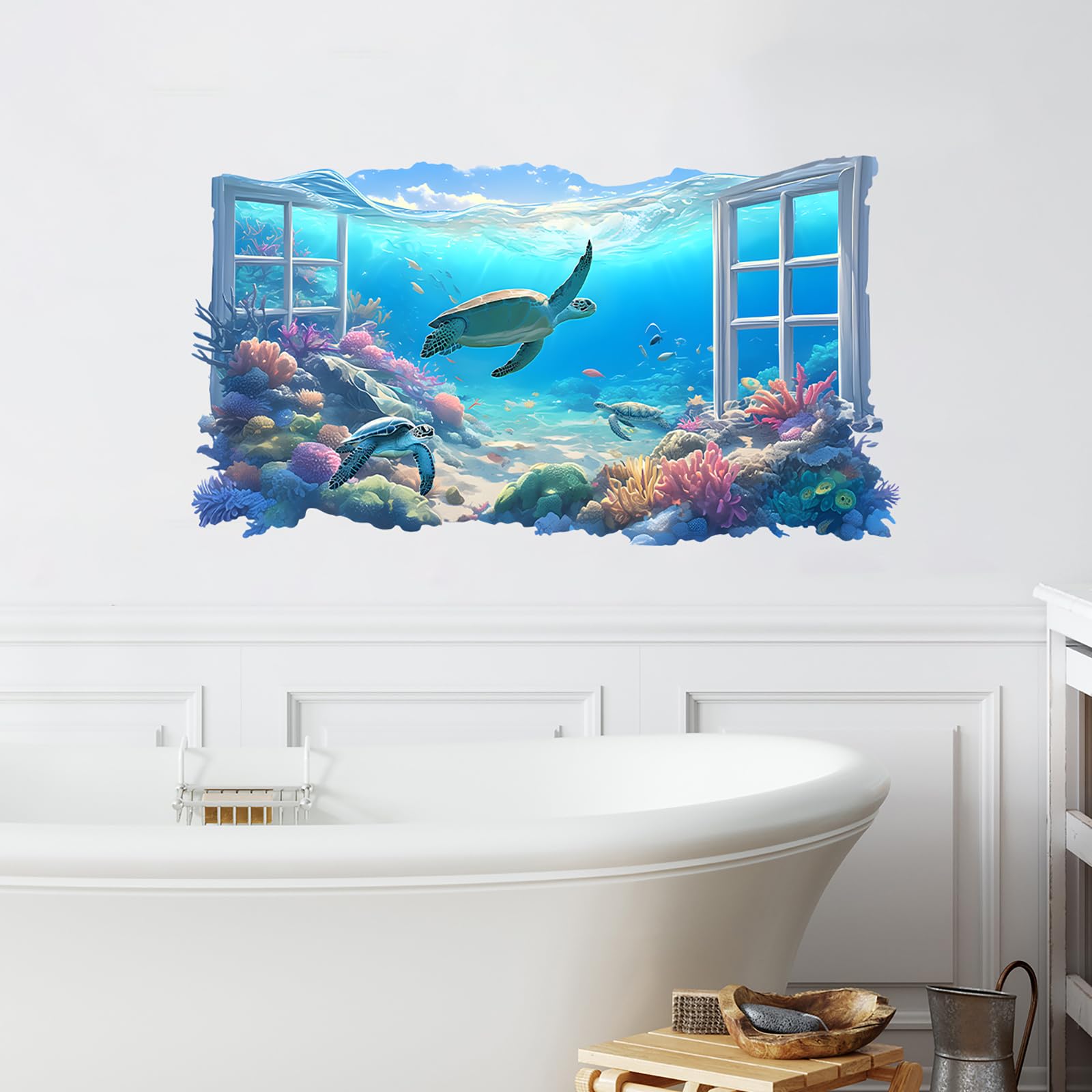 RoyoLam coral reef fish wall sticker close-up showcases bright colors for a joyful learning space.