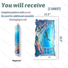 RoyoLam underwater wall sticker for nursery provides waterproof, removable decoration with quick changes.