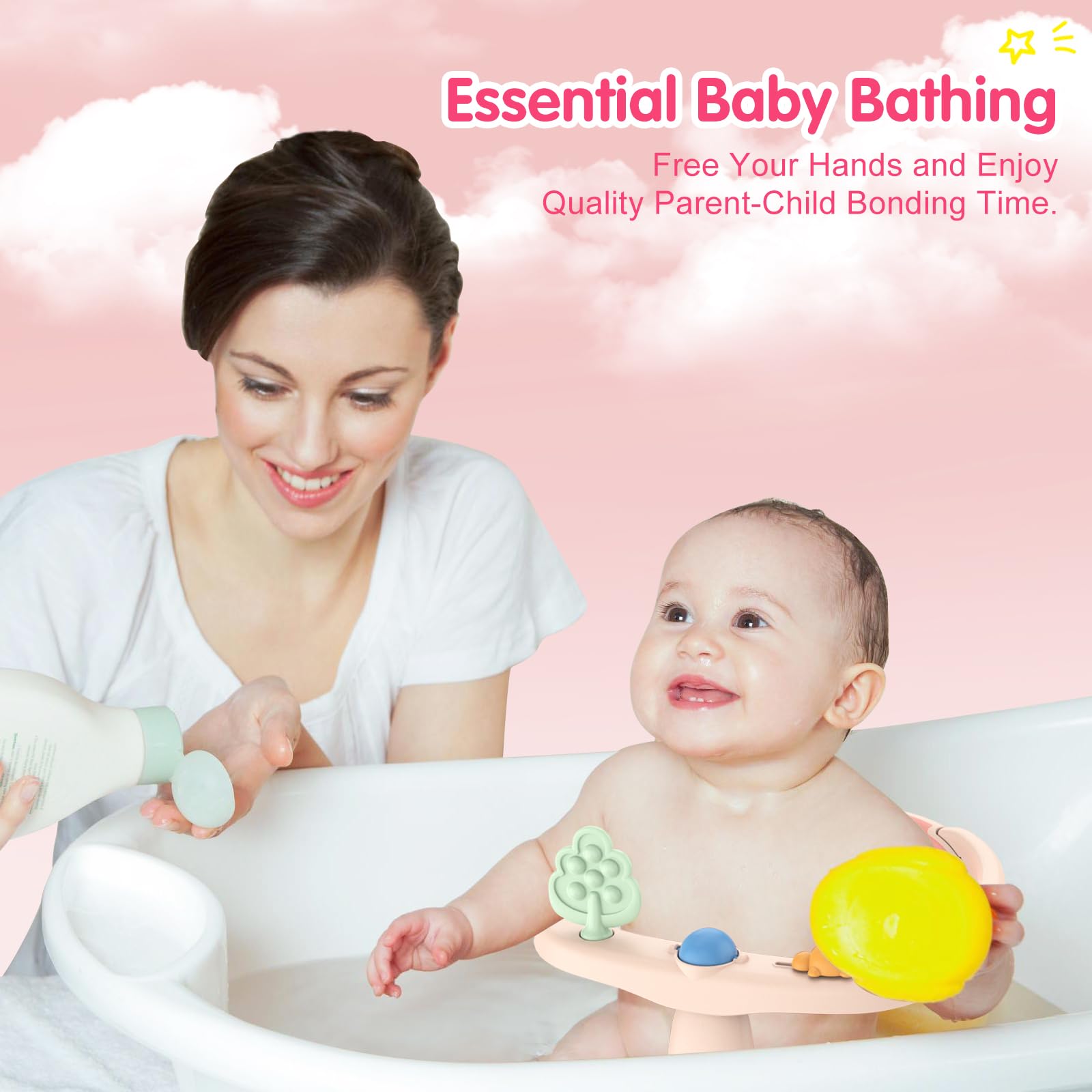 RPTGH bath seat with four suction cups on tub surface