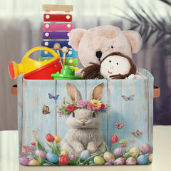 RPWOBBYQ nursery basket on shelf keeps toys, blankets, and books neatly accessible.
