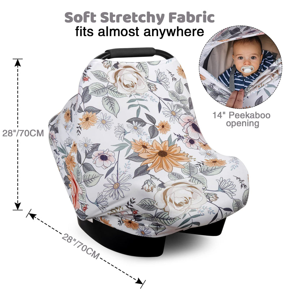 Rquiet car seat cover provides breastfeeding privacy with 360-degree coverage.