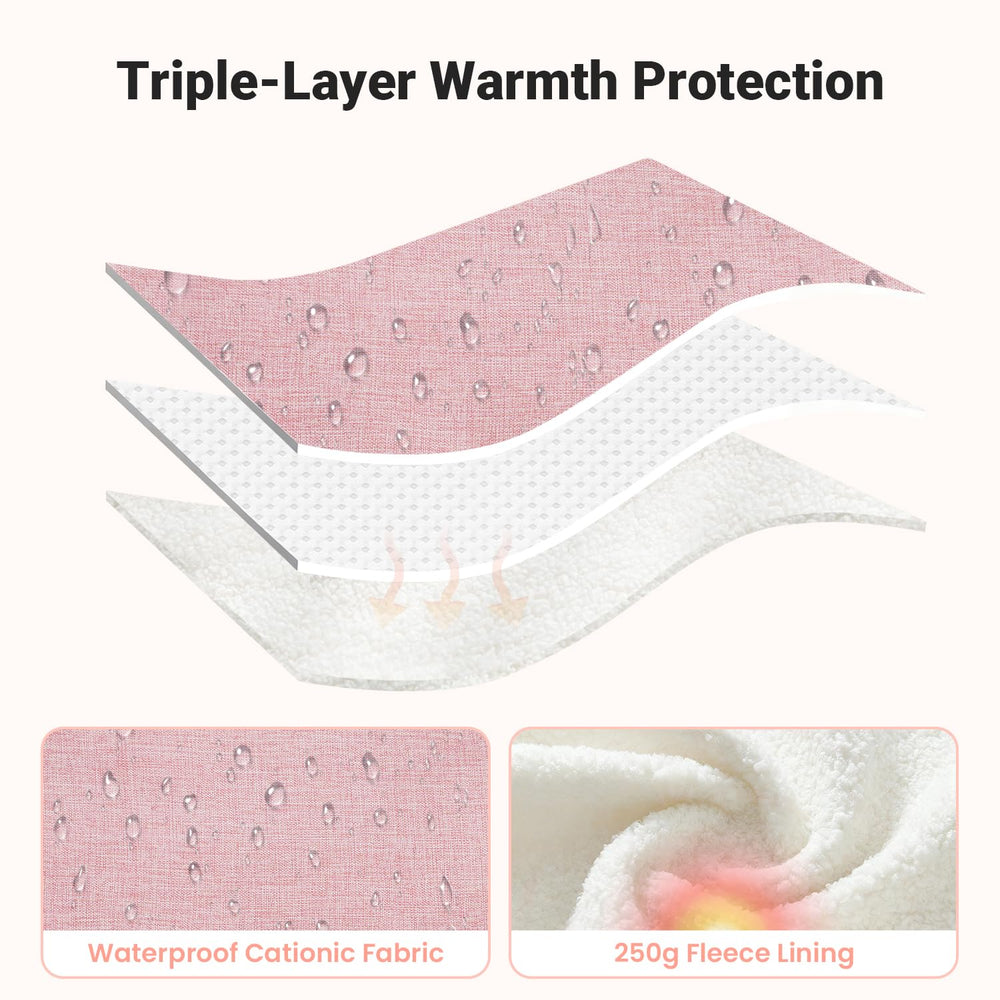 Rquiet car-seat-cover-kick-proof-straps secures the cover against wind and kicking toddlers.