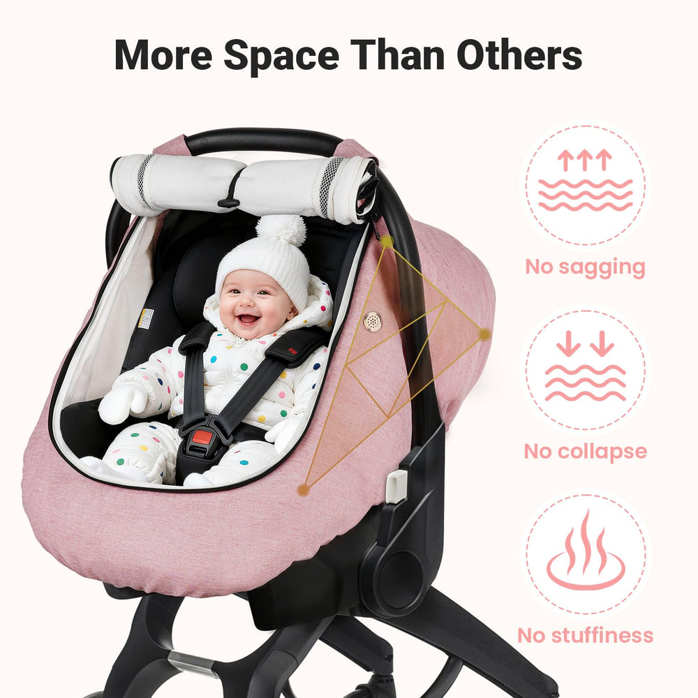 Rquiet car-seat-cover-waterproof-fabric protects against rain and spills for busy families.