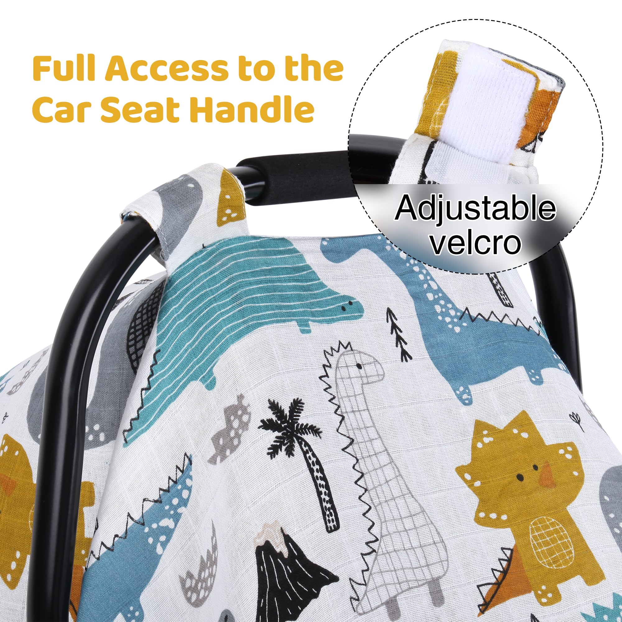 Rquiet Dinosaurs velcro strap demonstrates secure, adjustable canopy attachment
