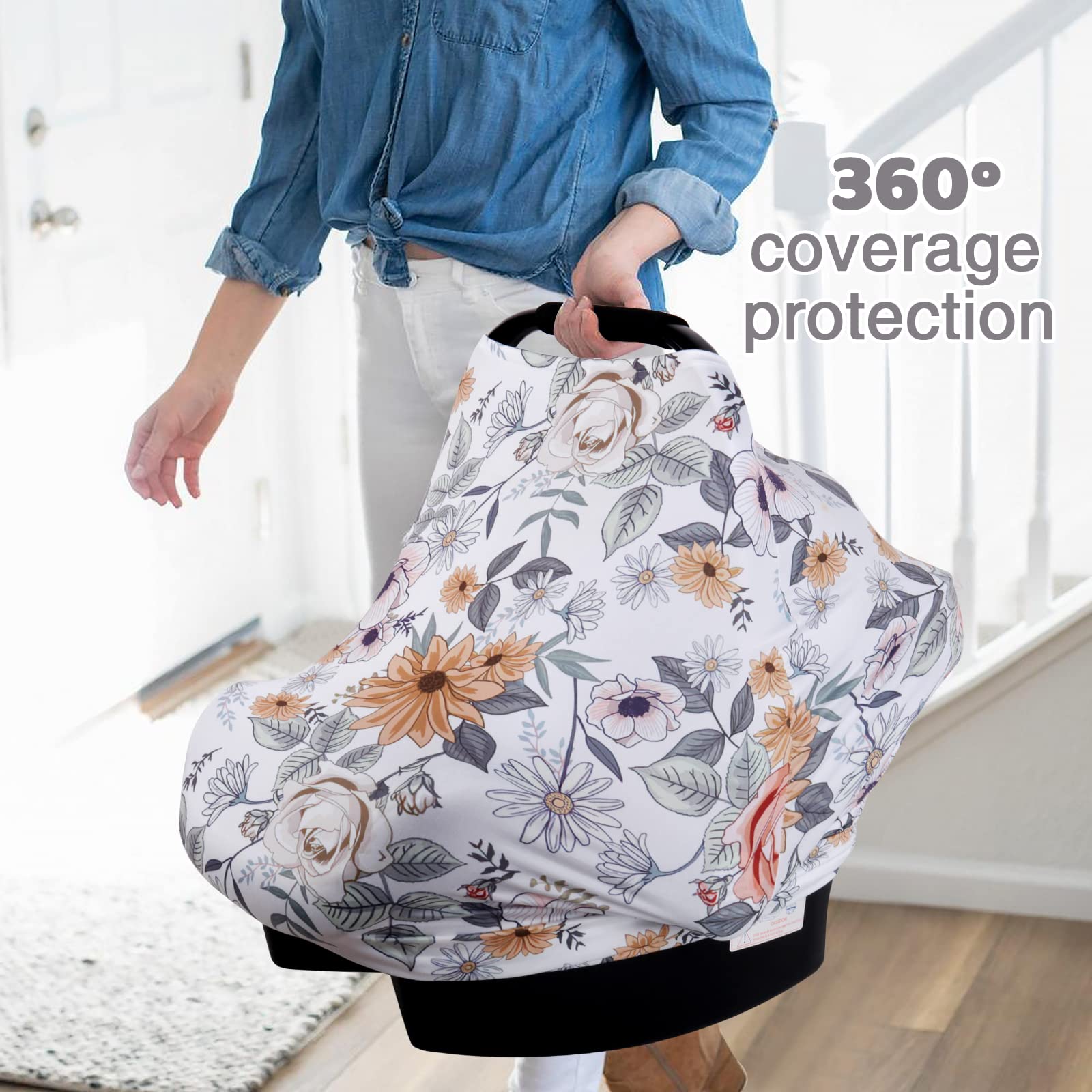 Rquiet stroller sun shade provides on-the-go privacy and wind protection.